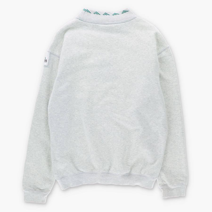 ADIDAS EQUIPMENT Teal & Grey Marle Collar Detail Sweatshirt (M)
