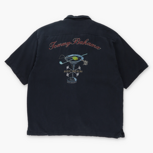 TOMMY BAHAMA Embroidered Martini Training Silk Shirt (L)