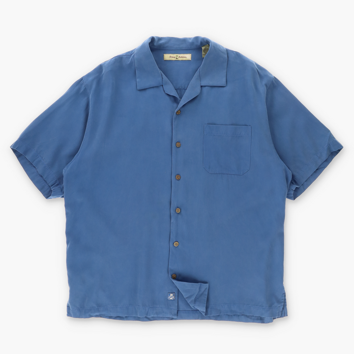 TOMMY BAHAMA 'Catch of the Day' Embroidered Silk Shirt (L)