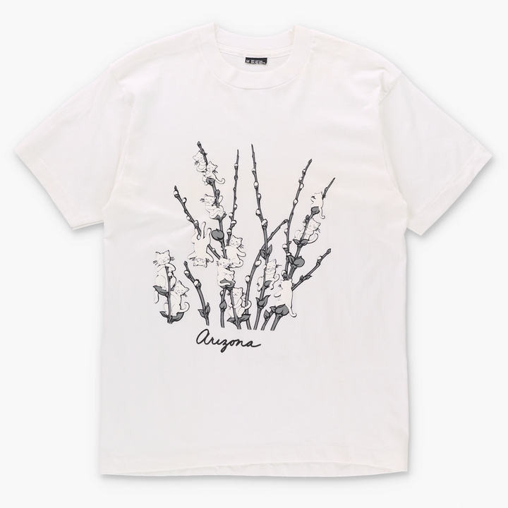 Arizona Blooming Cats Puff Flowers Animal 50/50 Tee (S-M)