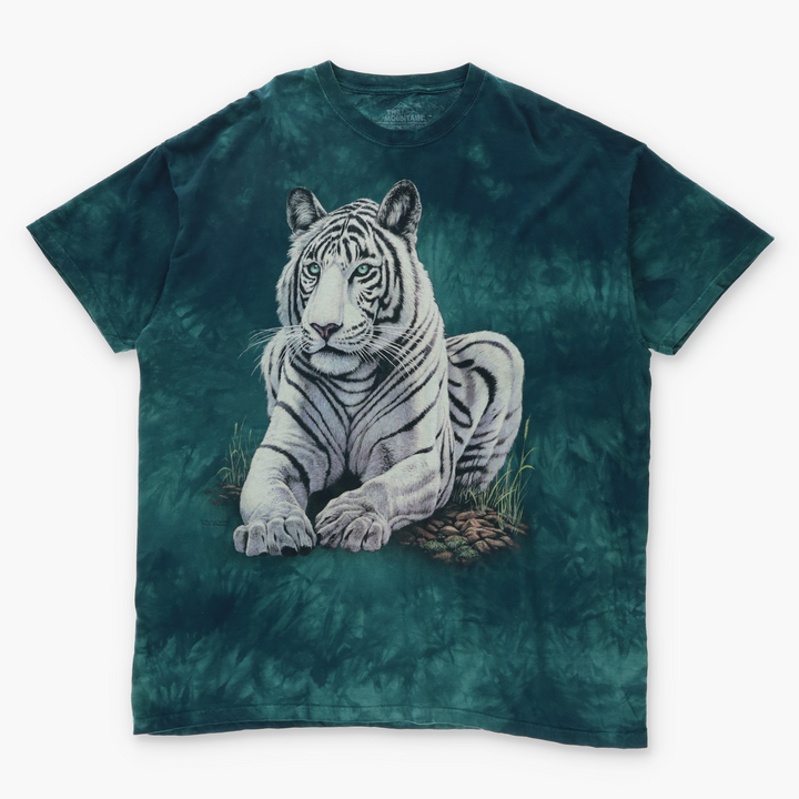 THE MOUNTAIN White Siberian Tiger Green Tie Dye Tee (XXXL)