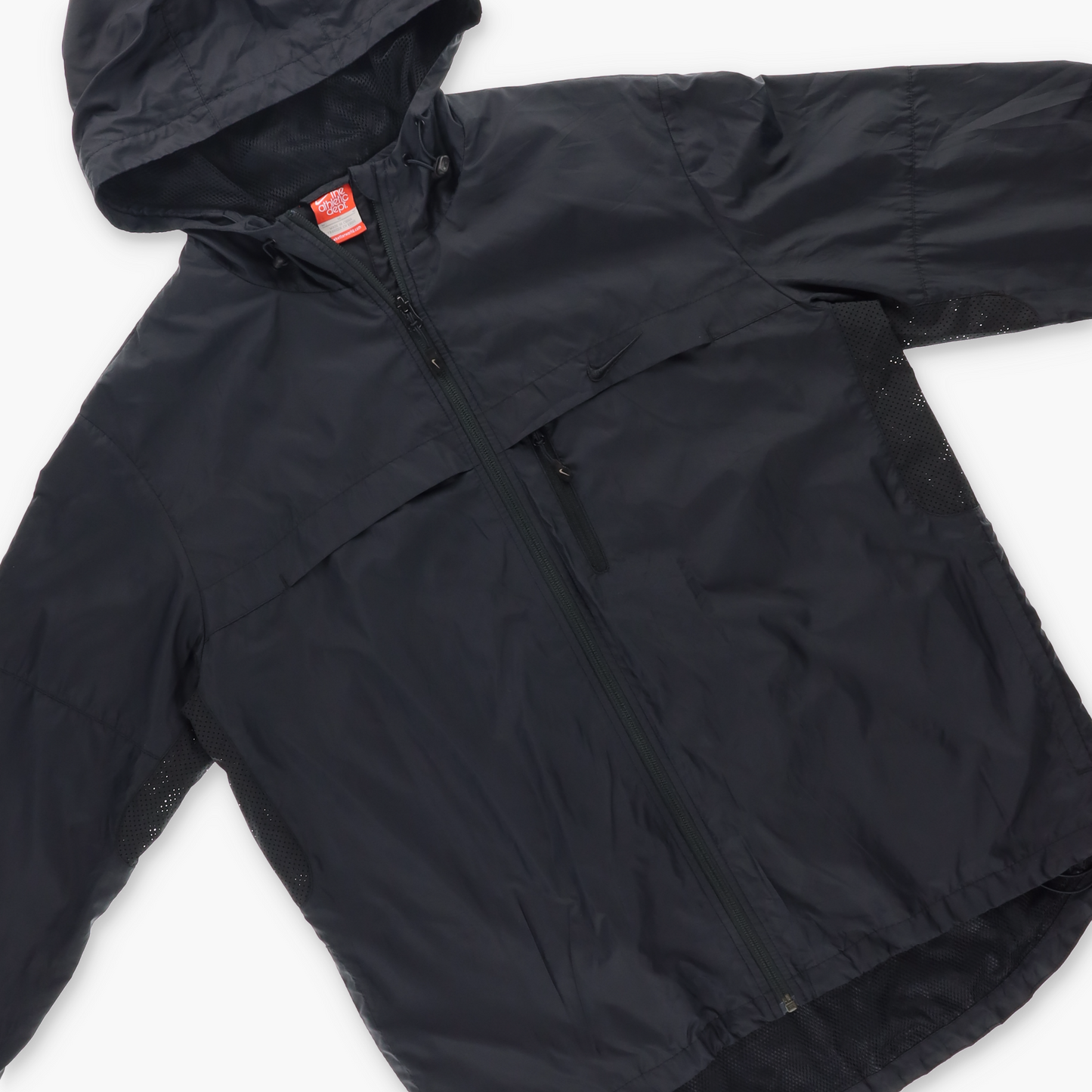 NIKE Embroidered Swoosh Black Light Windbreaker Jacket (XL)