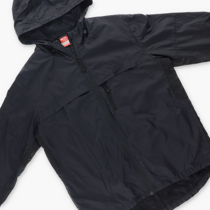 NIKE Embroidered Swoosh Black Light Windbreaker Jacket (XL)