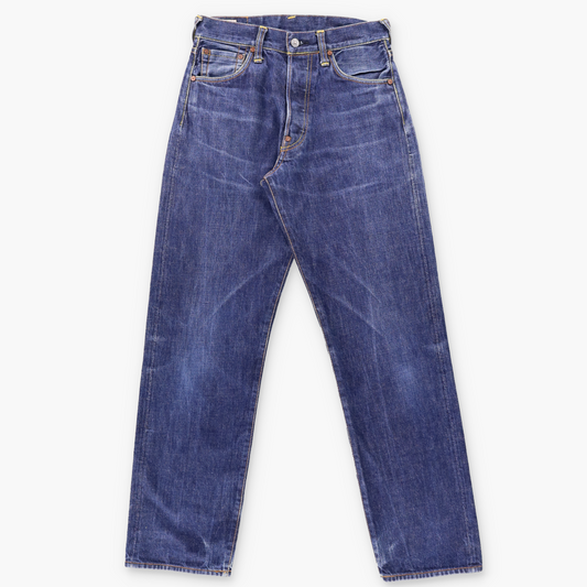 EVISU Embroidered Seagull Logo Cinch Back Blue Jeans (30)