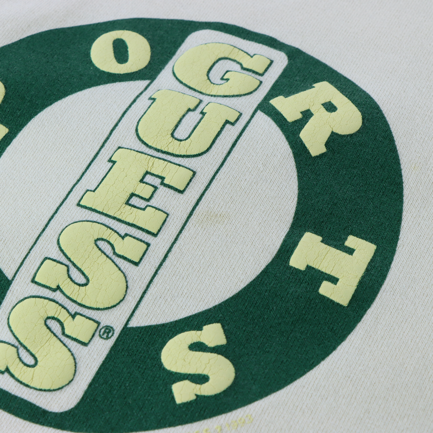 BOOTLEG "Guess Sports" Light Yellow & Green 3D Graphic USA Made 1993 PRO-SPIRIT SELECT SWEATS Crewneck Sweatshirt (XL)