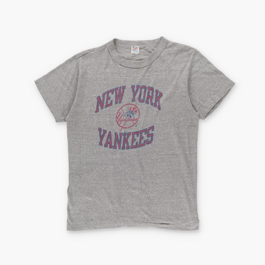 CHAMPION New York Yankees Single Stitch USA Made Heather Grey (M-L)