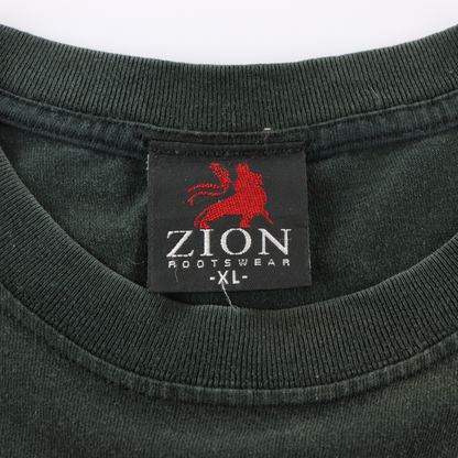 Bob Marley Gold Glitter "Legend" Graphic ZION ROOTSWEAR Black T-Shirt (XL)