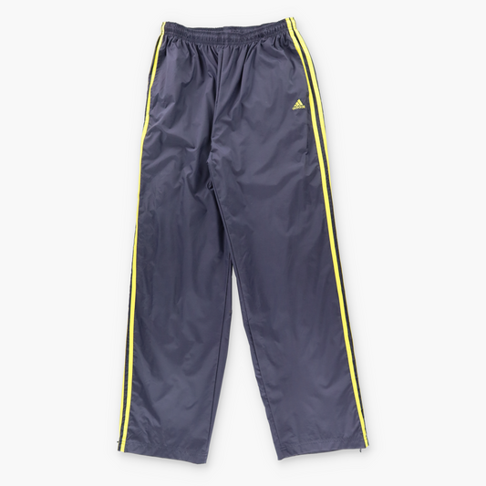 ADIDAS Dark Grey & Bright Yellow 3-Stipe Zip Cuff Track Pants (L-XL TALL)