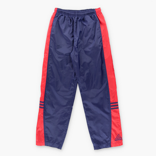ADIDAS Embroidered Logo Navy & Red Straight Leg Track Pants (Women's XS-S)