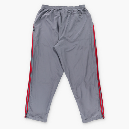 ADIDAS 3 Stripe Grey & Red Embroidered Logo 'Climashell' Track Pants (XXL)