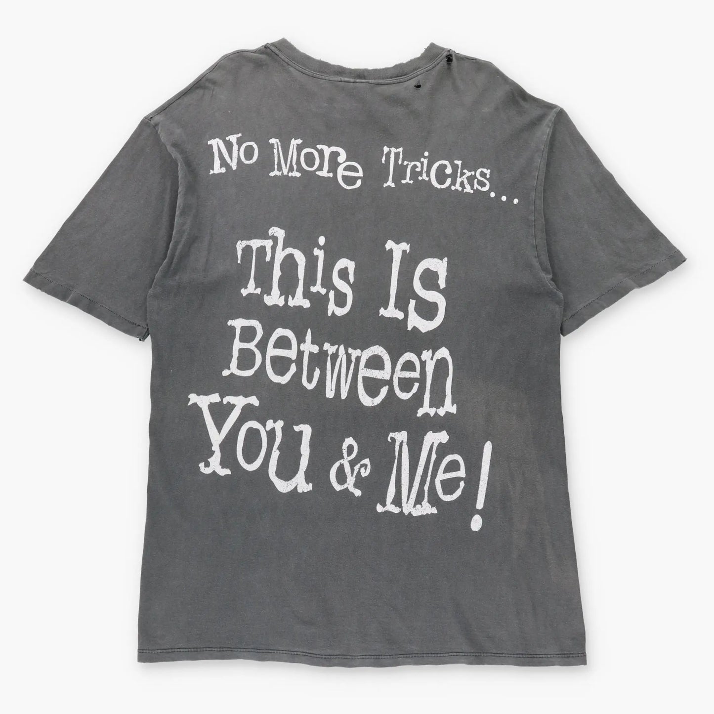 Vintage 1995 DC COMICS The Riddler Jim Carrey "No More Tricks" Thrashed Grey Comic Tee (L-XL TALL)