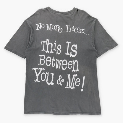 Vintage 1995 DC COMICS The Riddler Jim Carrey "No More Tricks" Thrashed Grey Comic Tee (L-XL TALL)