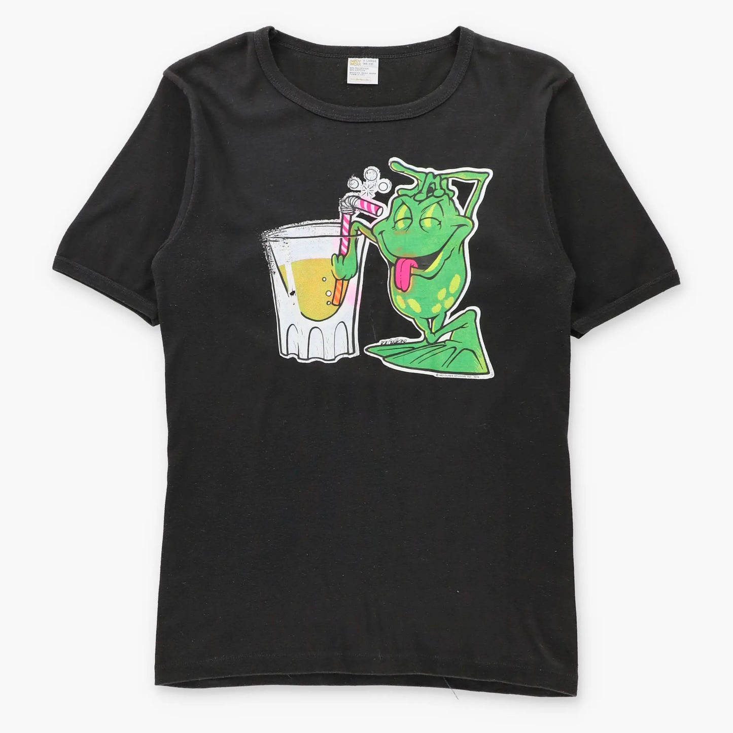 Vintage 1974 Frog Beer Single Stitch Black T-Shirt (S TALL)