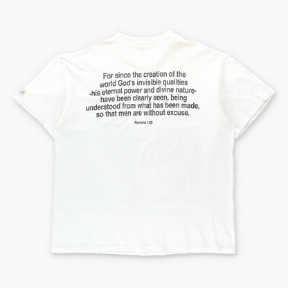 Vintage 1994 Bible Verse Zebra USA Made White Single Stitch T-Shirt (XL)