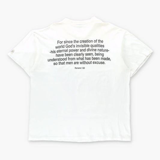 Vintage 1994 Bible Verse Zebra USA Made White Single Stitch T-Shirt (XL)