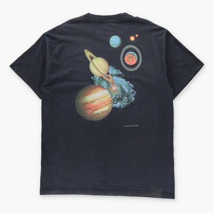 Vintage 1995 Solar System Double Sided Faded Black T-Shirt (XL TALL)