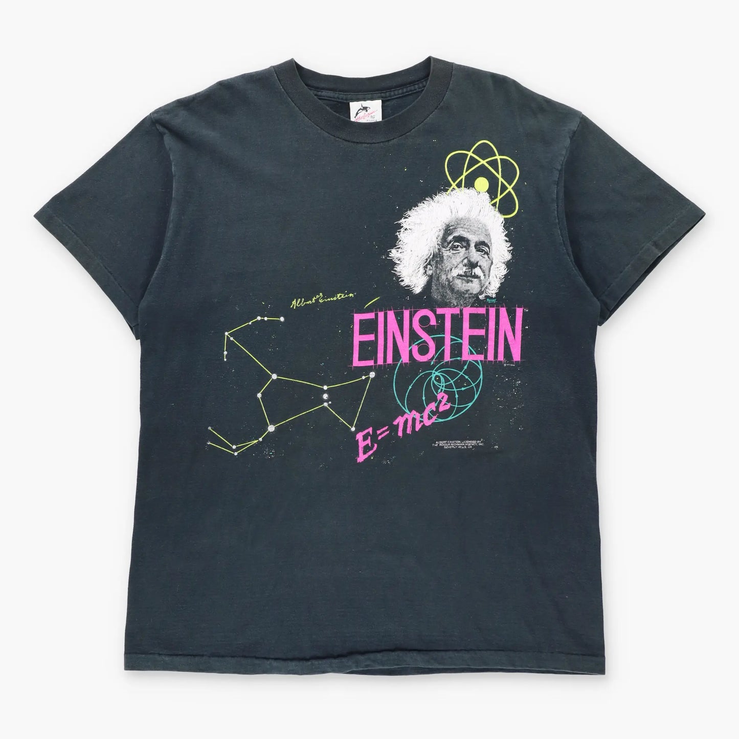 Vintage 90s ALBERT EINSTEIN Equation USA Made Black Single Stitch T-Shirt (XL)
