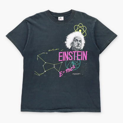 Vintage 90s ALBERT EINSTEIN Equation USA Made Black Single Stitch T-Shirt (XL)