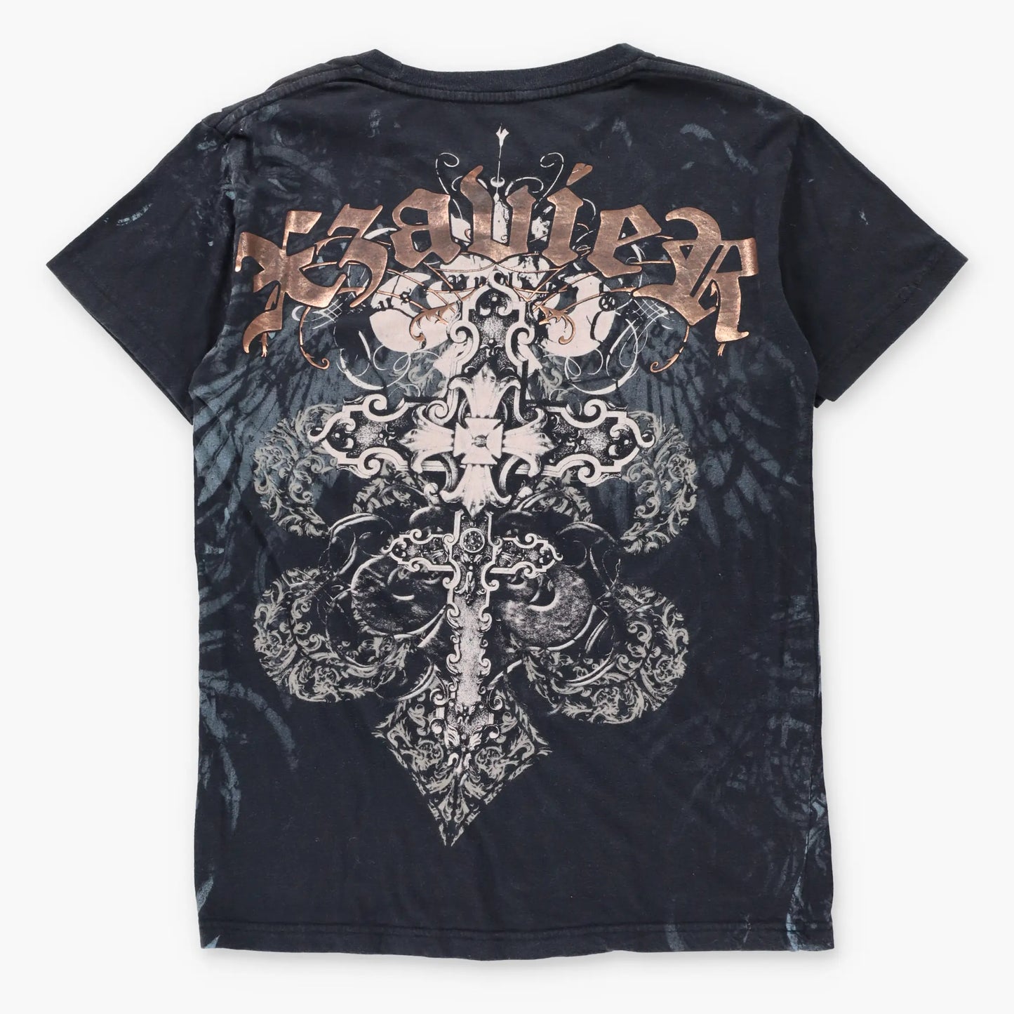 XZAVIER "Family Tradition" Bronze Foil Detail Y2K Style USA Made Cross Dagger T-Shirt (S)