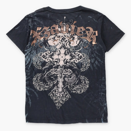 XZAVIER "Family Tradition" Bronze Foil Detail Y2K Style USA Made Cross Dagger T-Shirt (S)