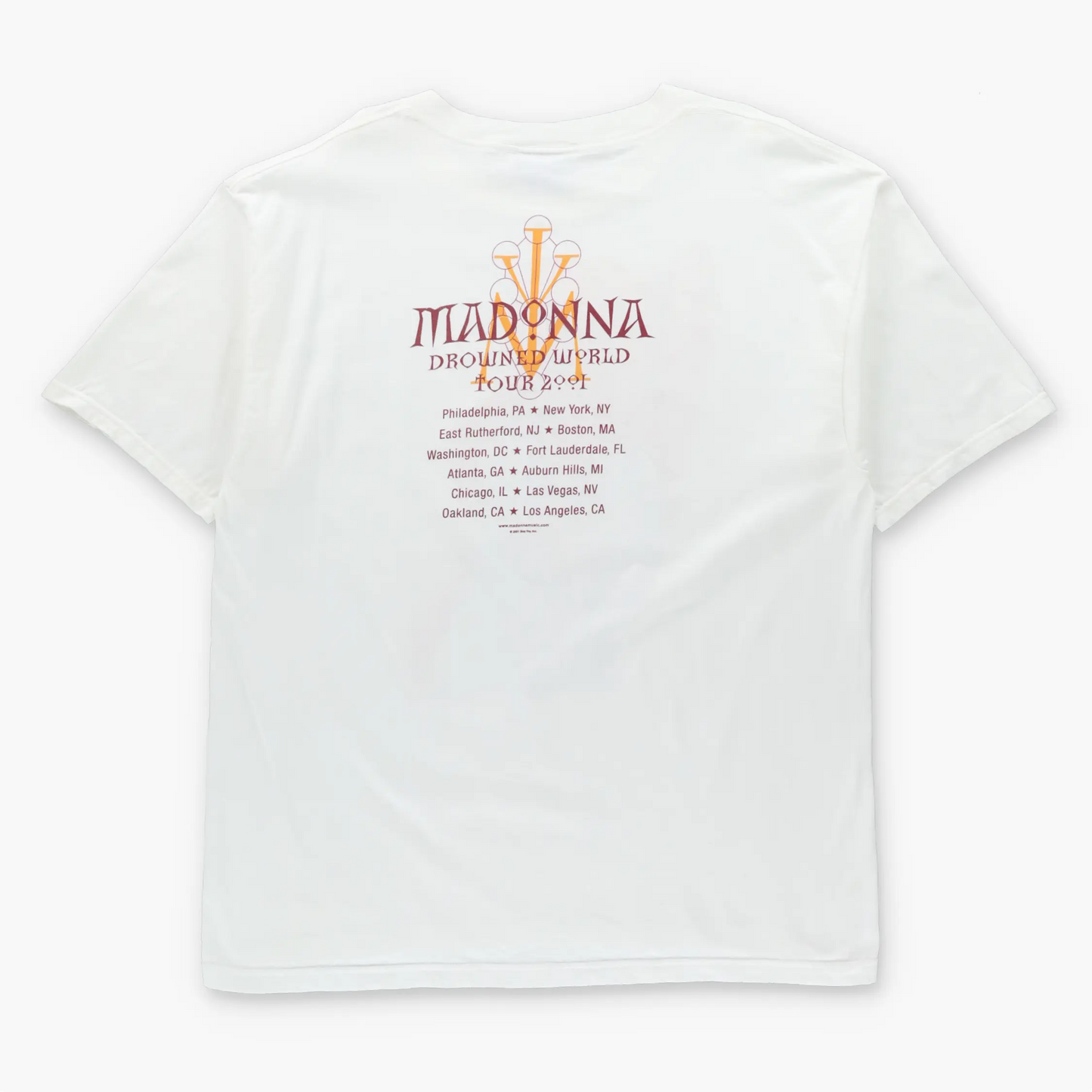 Vintage 2001 MADONNA 'Drowned' World Tour White T-Shirt (L-XL)