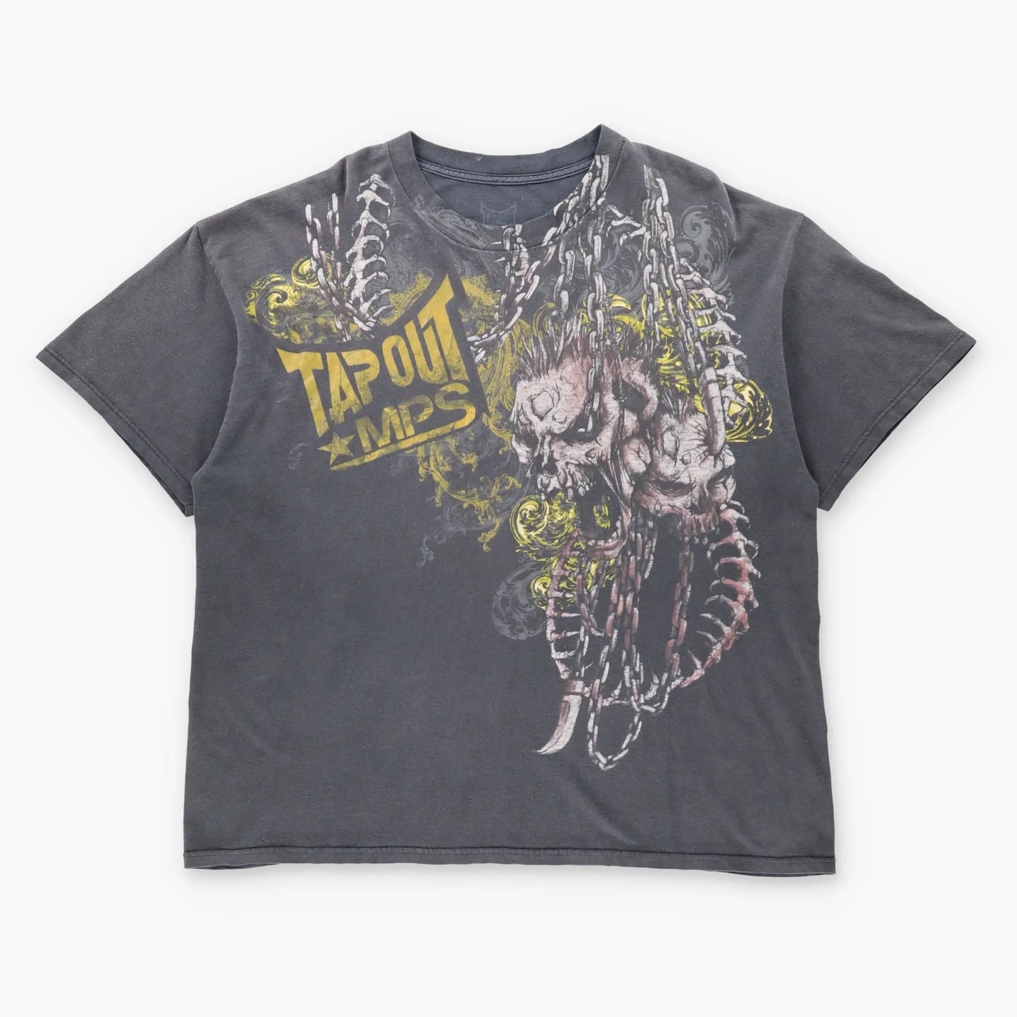 TAPOUT MPS Vintage Y2K Skeleton Chains Wrestling T-Shirt (XXL)