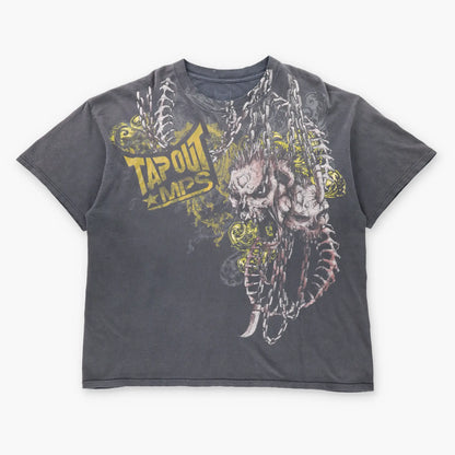 TAPOUT MPS Vintage Y2K Skeleton Chains Wrestling T-Shirt (XXL)