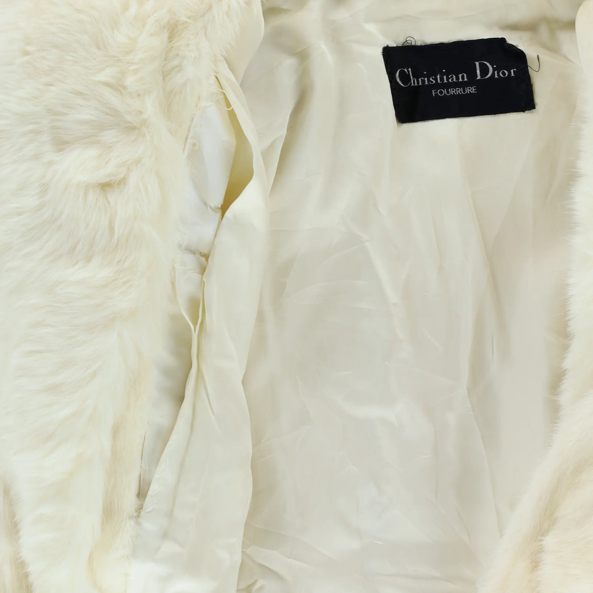 Vintage CHRISTIAN DIOR FOURRURE Hooded Mink Rabbit Fox Fur Coat (S-M)
