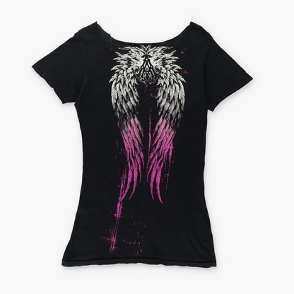 ARCHAIC AFFLICTION "Vices x Virtue" Hot Pink Y2K Tee (Women's S-M)