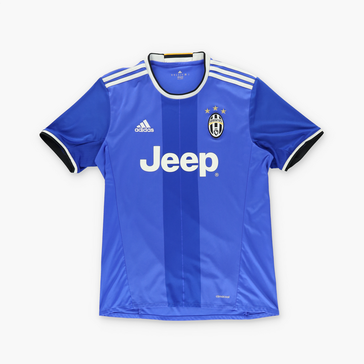 ADIDAS Juventus Embroidered Blue & White Jeep Football Jersey (S-M)
