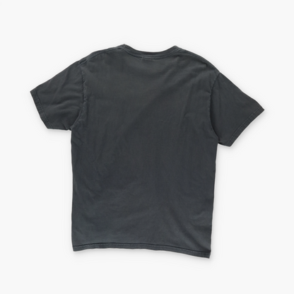 NIKE Embroidered Swoosh Logo Dark Grey & White Tee (M-L)