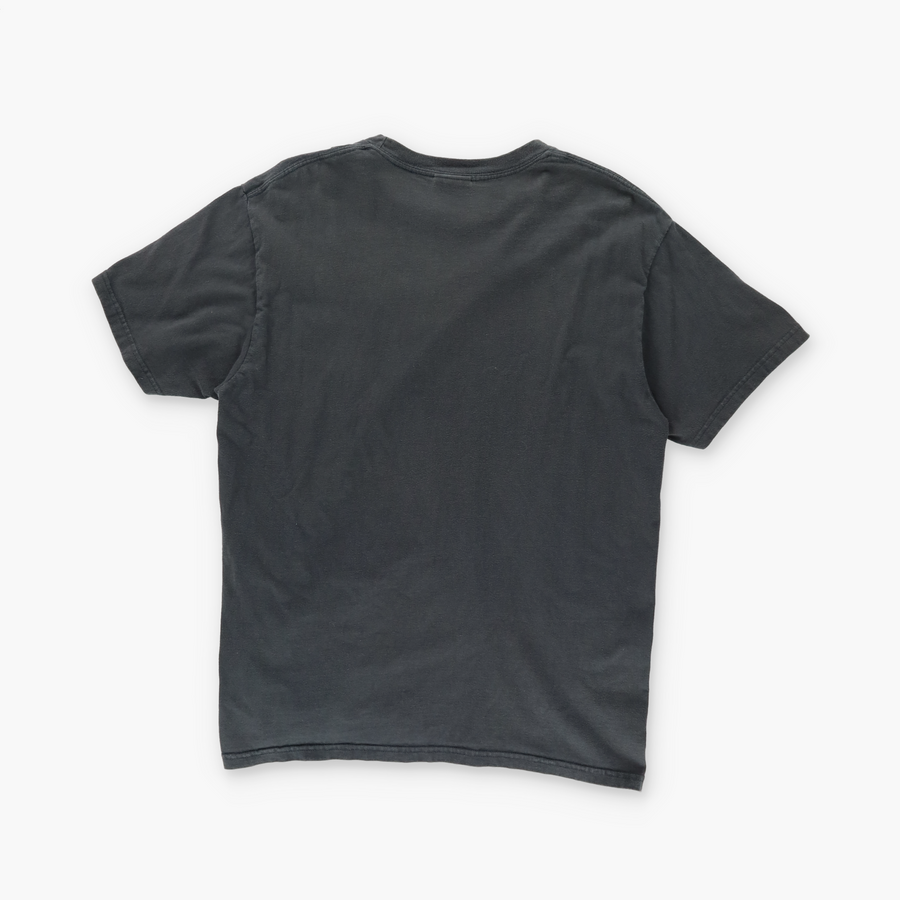 NIKE Embroidered Swoosh Logo Dark Grey & White Tee (M-L)