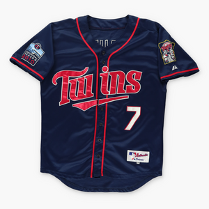MAJESTIC Minnesota Twins MLB Joe Mauer 2010 Navy Baseball Jersey (L)