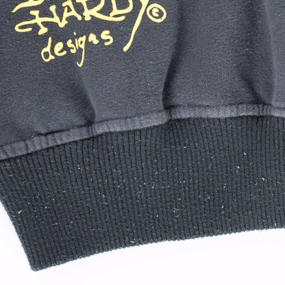 Vintage ED HARDY Embellished 'Love Kills' Y2K Graphic Full Zip Hoodie Sweatshirt (M)