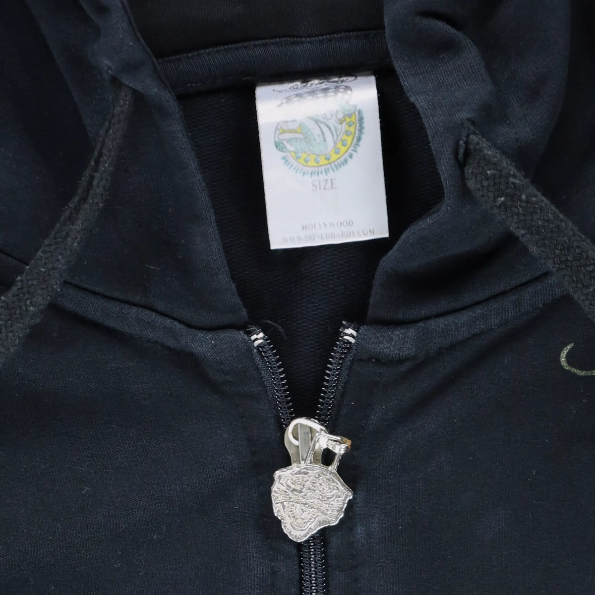 Vintage ED HARDY Embellished Mermaid Snakes Y2K Full Zip Hoodie Sweatshirt USA Made (S-M)