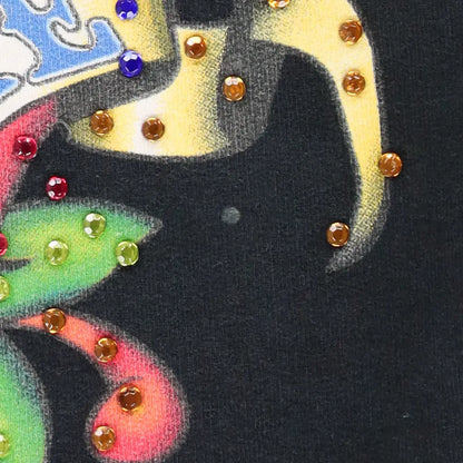 Vintage ED HARDY 'Eternal Love' Embellished Y2K Rose Heart Full Zip Hoodie Sweatshirt Portugal Made (Women's M)