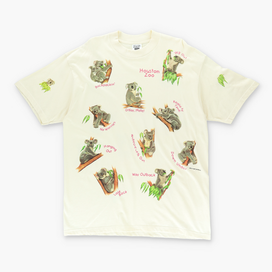Houston Zoo Koala Branch USA Made All Over Print Tee (L-XL)
