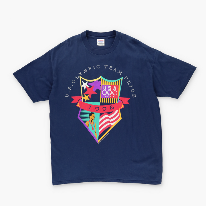 1996 Vintage USA Olympic Team Pride Single Stitch Navy Graphic Tee (XL)