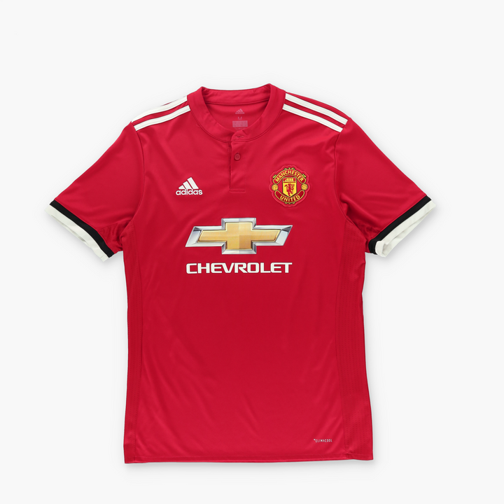 ADIDAS Manchester United Embroidered Red & White Soccer Jersey (M)