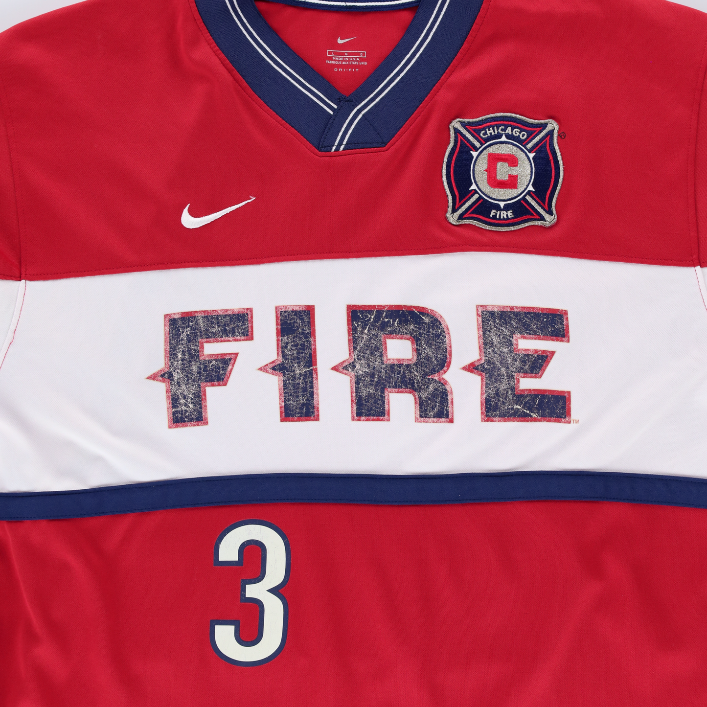 Vintage MLS Chicago Fire 2000-2002 #3 NIKE Soccer Jersey USA Made (L) Vintage Sole Melbourne