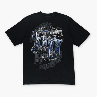 SOUTHPOLE Y2K Grunge Wing Graffiti Logo Black Tee (XL)