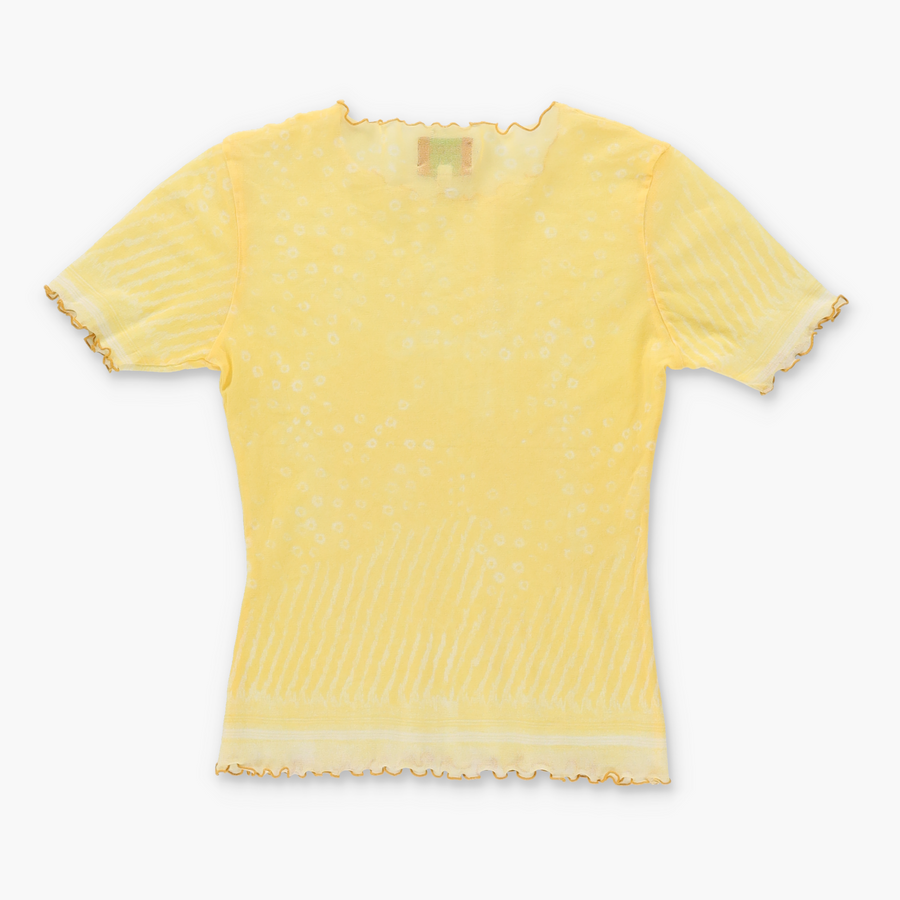 KENZO JUNGLE Mesh Lettuce Hem Y2K Top (Women's S)