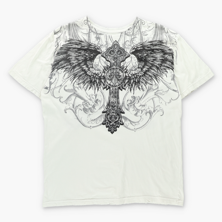AFFLICTION Y2K Style White & Black USA Made Tee (XL)