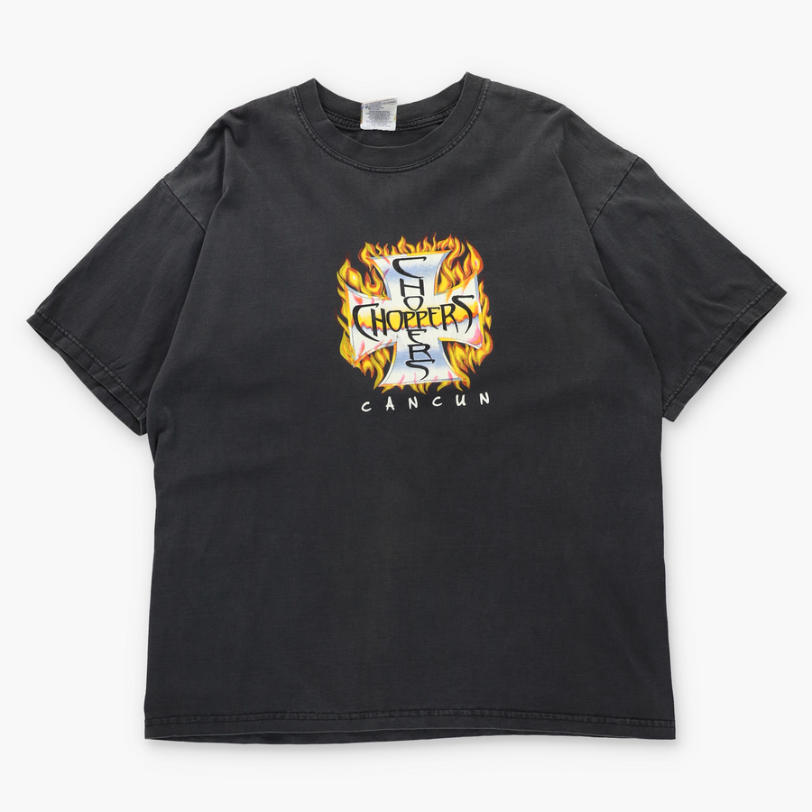CHOPPERS Cancun Flame & Chrome Biker T-Shirt (XL)