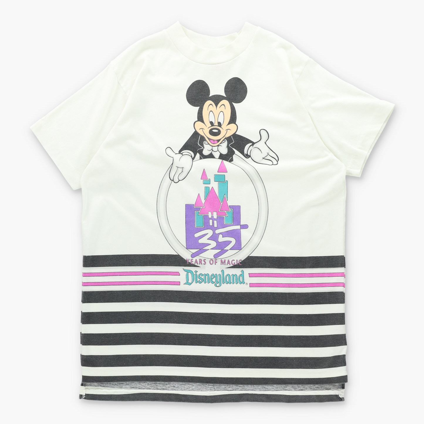 DISNEY Mickey Mouse 35 Years of Magic Stripped T-Shirt (M-L)