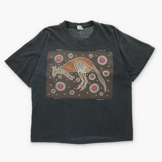 Kangaroo Nature Aboriginal Dot Art Australian Made Tee (XL)