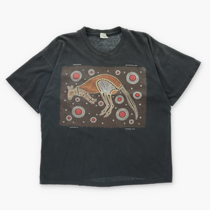 Kangaroo Nature Aboriginal Dot Art Australian Made Tee (XL)