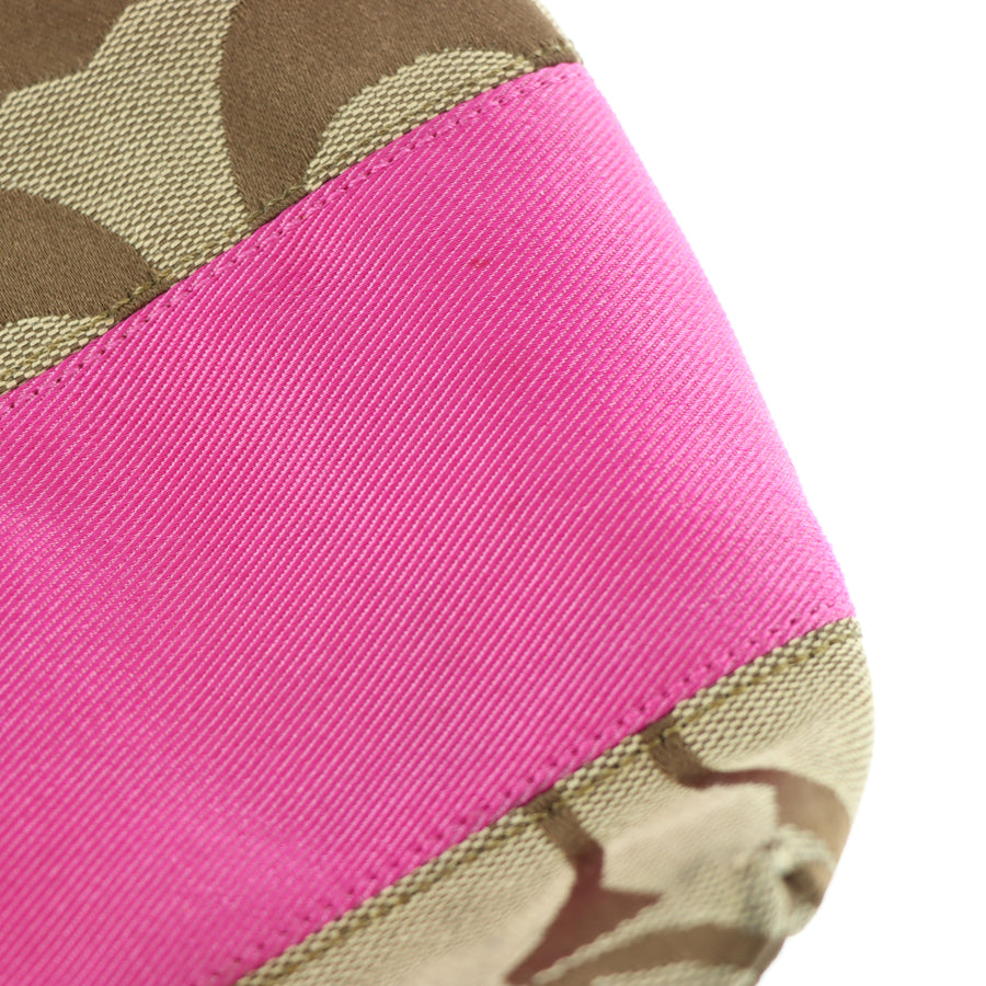 COACH 'Signature Stripe' 10124 Pink & Jacquard Tote Bag