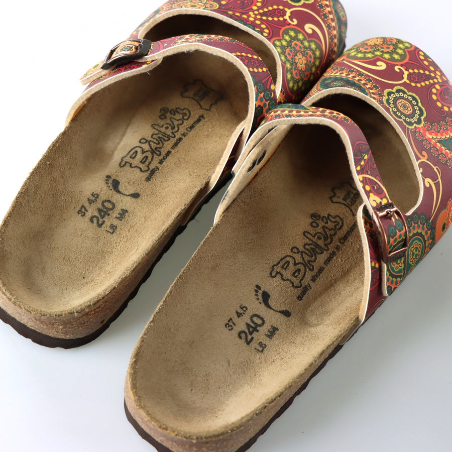 BIRKI'S BIRKENSTOCK 'Maria' Paisley Leather Mary Jane Clogs (37/M4/W6)