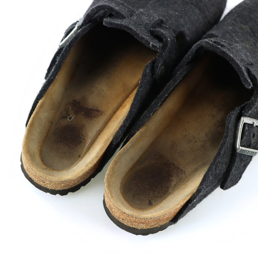 BIRKENSTOCK 'Boston' Dark Grey Wool Felt Clogs (43/M10)